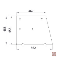 Saladette 2 Türen, 90 x 70 gerader Glasaufbau, Klarglas