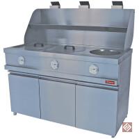 Gas-Fritteuse HEAVY DUTY, 3 runde Becken,