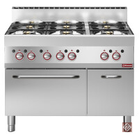 Gasherd 6 Brenner mit Gasbackofen und