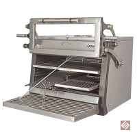 Holzkohleofen-BBQ, GN 1/1 + GN2/4 (75 Kg/h)-